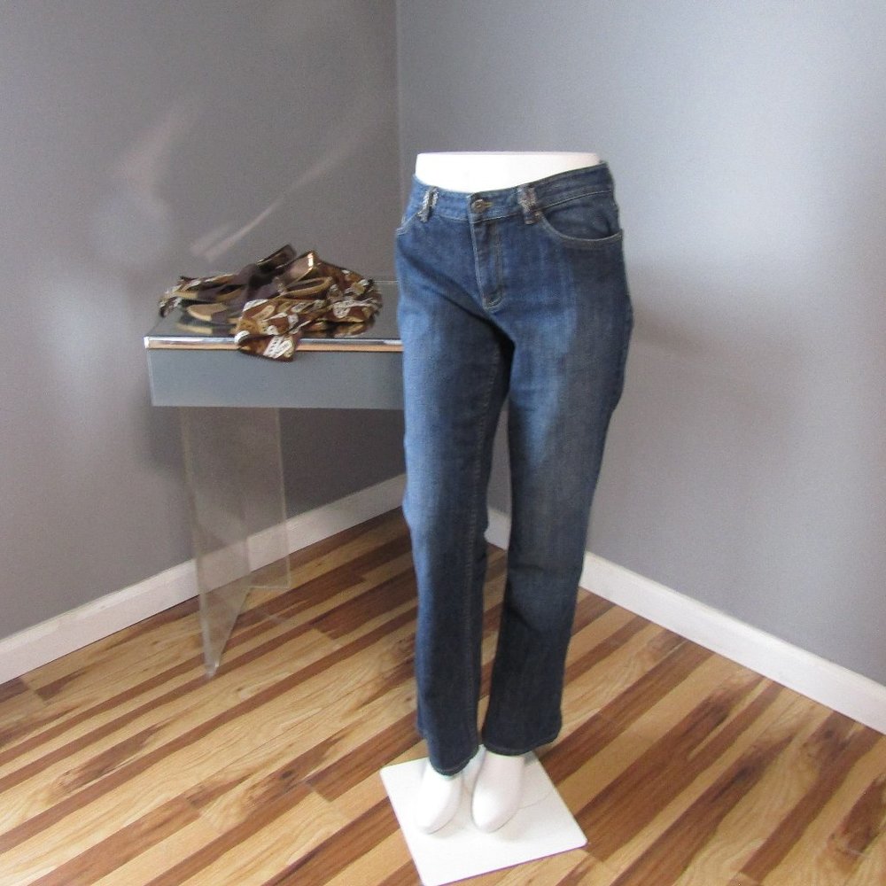 Elie Tahari Blue Jeans w/ Metal Accents Size 6